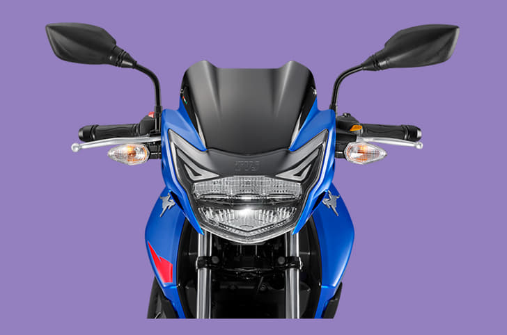 The 2022 TVS Apache RTR 160 and 180 get a full LED headlight. 